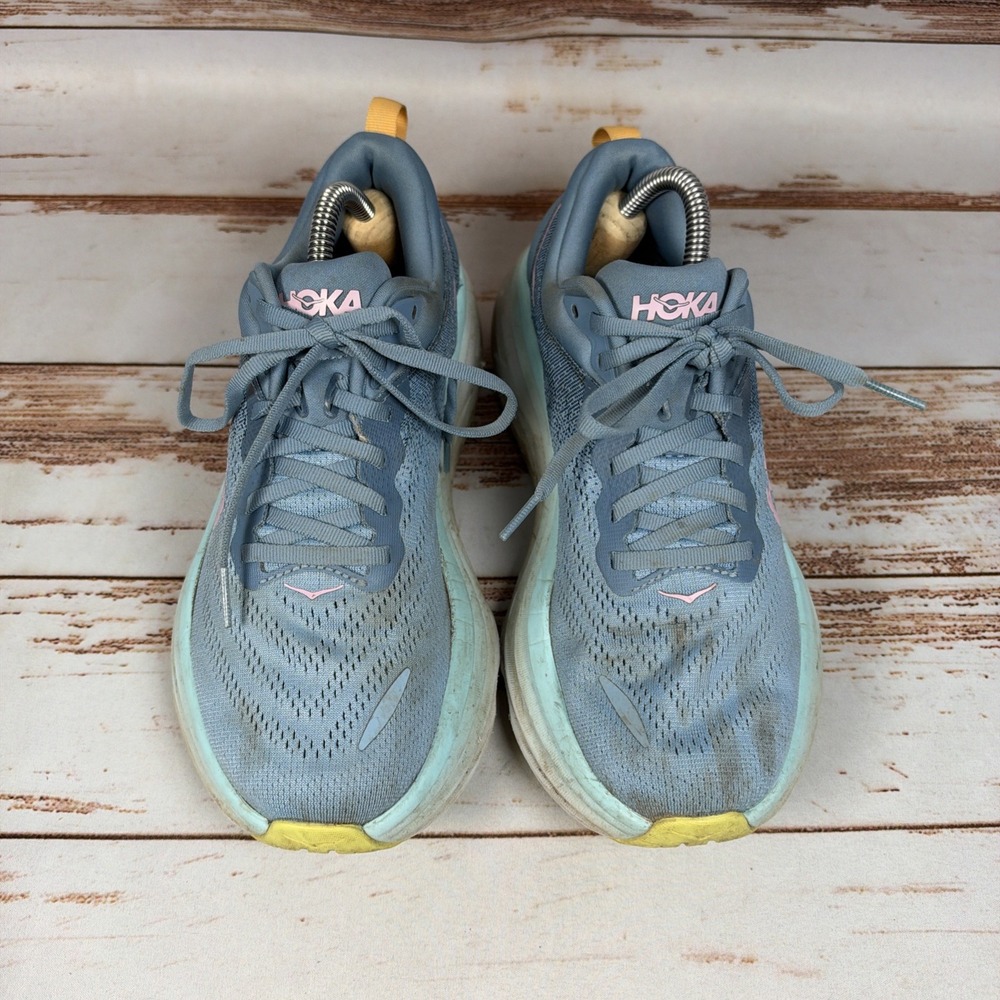 Hoka One One Bondi 8 Shadow Dusk Blue Running Shoes Womens 8.5 B 1127952